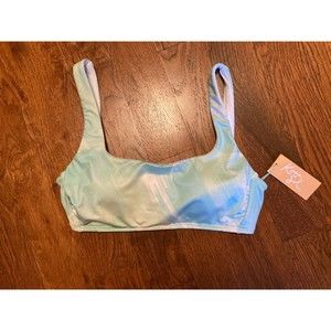 Kona Sol Women's Size Small (4-6) Watercolor Bikini Top Tie Back, NWT